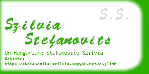 szilvia stefanovits business card